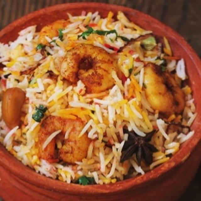 Shrimp Biryani Tray.