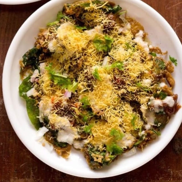 Spinach Chaat Tray.
