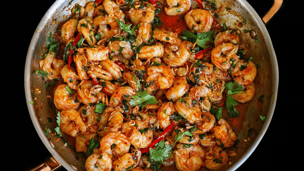 Chili Garlic Shrimp.