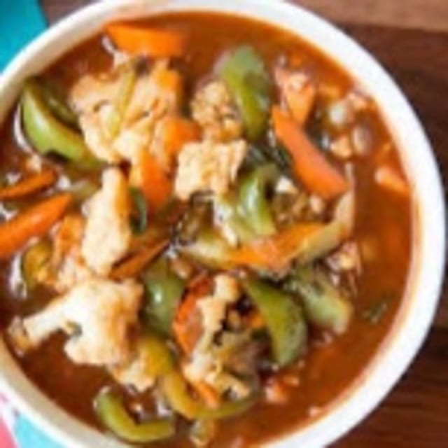 Mix Vegetable Schezwan Tray.